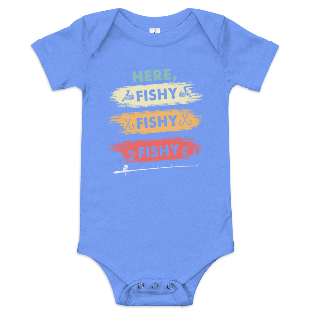 Here, Fishy Fishy Fishy Baby Fishing short sleeve Fish one piece